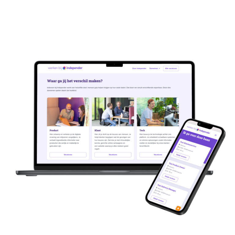 Independer werkenbij website mockup